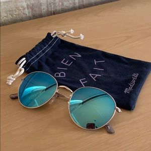 Madewell blue reflective sunglasses